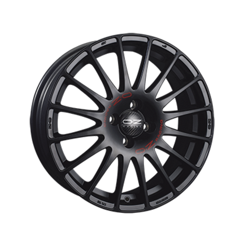 OZ Superturismo GT 18x8" 5x114.3 ET40, Noir Mat, Lettres Rouges